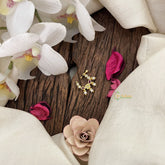 Vriksham Designer Square Naths/Nose pin-Red White-Pearl-G18682