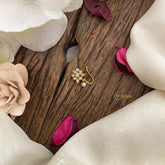 Vriksham Unique AD Stone Nath/Nose pin-White-G17404