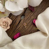 Vriksham Unique AD Stone Nath/Nose pin-Red-G17405