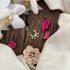 Vriksham Designer Square Naths/Nose pin-Red-Pearl-G18681