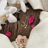 Vriksham Seven Flower Style Naths/Nose pin-Red White & Green-Pearl-G18726