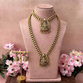 Vriksham Golden Floral Kasu Mala With Peacock Lakshmi Pendant Bridal Set-G21058