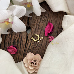 Vriksham Seven Flower Style Naths/Nose pin-Red White & Green-Pearl-G18726