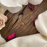 Vriksham Heart Shape AD Stone Nath/Nose pin-White Red & Green-G17344