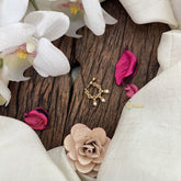 Vriksham unique Flower Naths/Nose pin-Red-Pearl-G18673