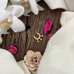 Vriksham unique Flower Naths/Nose pin-Red-Pearl-G18673