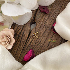 Vriksham Heart Shape AD Stone Nath/Nose pin-White-G17342