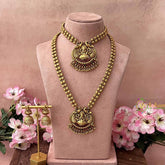 Vriksham Golden Floral Kasu Mala With Lotus Lakshmi Pendant Bridal Set-G21057