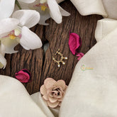 Vriksham unique Flower Naths/Nose pin-Red White-Pearl-G18674