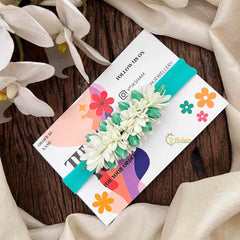 Vriksham Aqua Green And White Jasmine Flower Baby Headband Flower Accessories-KH1390