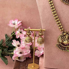 Vriksham Golden Floral Kasu Mala With Lotus Lakshmi Pendant Bridal Set-G21057