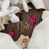 Vriksham unique Flower Naths/Nose pin-White-Pearl-G18675