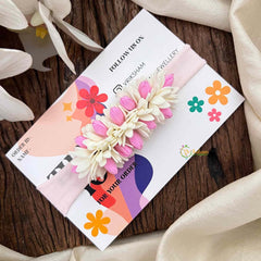 Vriksham Pink And White Jasmine Flower Baby Headband Flower Accessories-KH1391