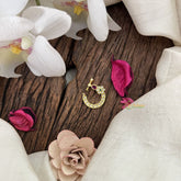 Vriksham Designer Bridal Naths/Nose pin-Red White & Green-G18732