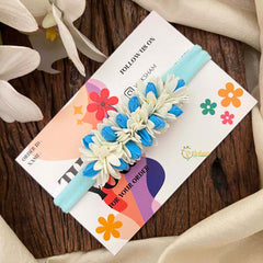 Vriksham Blue And White Jasmine Flower Baby Headband Flower Accessories-KH1392
