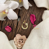 Vriksham Designer Bridal Naths/Nose pin-Red White-G18731