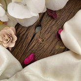 Vriksham Floral AD Stone Nath/Nose pin-Red-G17402