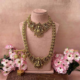 Vriksham Golden Look Peacock Nakshi With Lakshmi Bridal Set-Gold Bead-G21054
