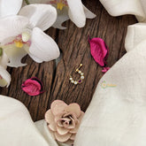 Vriksham oval Round style Naths/Nose pin-Red White-G18689