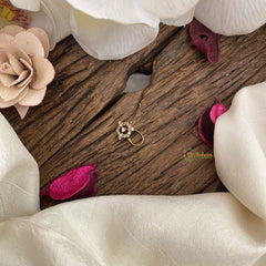 Vriksham Unique Designer AD Stone Nath/Nose pin-White-G17398