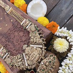 Vriksham Godess Lakshmi With Elegant Peacock Style 1 gm Gold Long Neckpiece-G20305