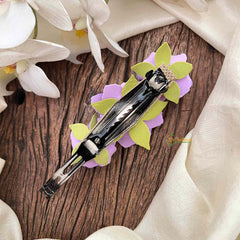 Vriksham Handmade Lavender Rose Hair Clip Flower Accessories-KH1344