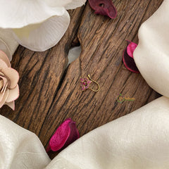 Vriksham Unique Designer AD Stone Nath/Nose pin-Red-G17399