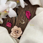 Vriksham Flower Style Naths/Nose pin-Red White & Green-G18725