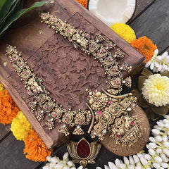 Vriksham Antique Peacock Style 1 gm Gold Long Neckpiece-G20301