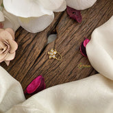 Vriksham Elegant Floral AD Stone Nath/Nose pin-White-G17356