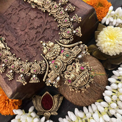 Vriksham Antique Peacock Style 1 gm Gold Long Neckpiece-G20301