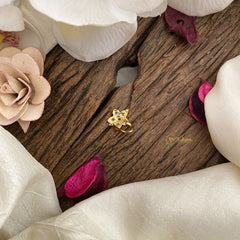 Vriksham Elegant Floral AD Stone Nath/Nose pin-White-G17356