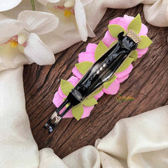 Vriksham Handmade Pink Rose Hair Clip Flower Accessories-KH1345