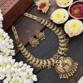 Vriksham Dual Peacock Style Gold Look Long Neckpiece-G21085