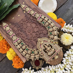 Vriksham Grand Antique Temple Lotus Lakshmi Style 1 gm Gold Long Neckpiece-G20304