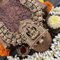 Vriksham Grand Antique Temple Lotus Lakshmi Style 1 gm Gold Long Neckpiece-G20304