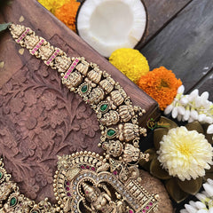 Vriksham Grand Antique Temple Lotus Lakshmi Style 1 gm Gold Long Neckpiece-G20304