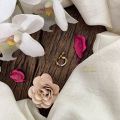 Vriksham Designer Naths/Nose pin-Red White & Green-G18707