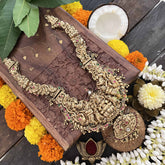 Vriksham Antique Gold Temple Style 1 gm Gold Haram-Gold Bead-G20307