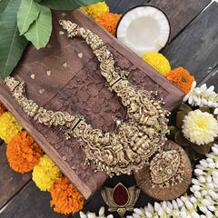 Vriksham Antique Gold Temple Style 1 gm Gold Haram-Gold Bead-G20307