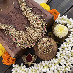 Vriksham Antique Gold Temple Style 1 gm Gold Haram-Gold Bead-G20307