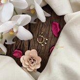 Vriksham Zigzag Dot Naths/Nose pin-Red White & Green-Pearl-G18684