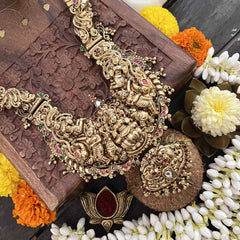 Vriksham Antique Gold Temple Style 1 gm Gold Haram-Gold Bead-G20307