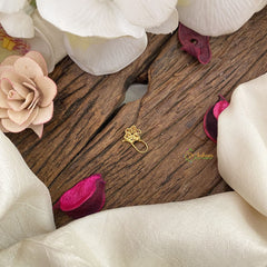 Vriksham Antique Floral AD Stone Nath/Nose pin-Red White & Green-G17363