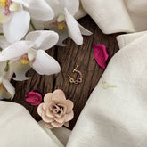 Vriksham Designer Round Naths/Nose pin-Red-G18709