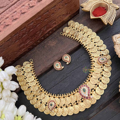 Vriksham Classic Gold Double Layered Lakshmi Coin Short Neckpiece-G21065