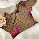 Vriksham Antique Floral AD Stone Nath/Nose pin-Red-G17361