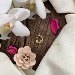 Vriksham Designer Round Naths/Nose pin-White-G18711