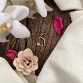 Vriksham Designer Round Naths/Nose pin-Red White-G18710