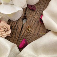 Vriksham Elegant Floral AD Stone Nath/Nose pin-Red-G17357